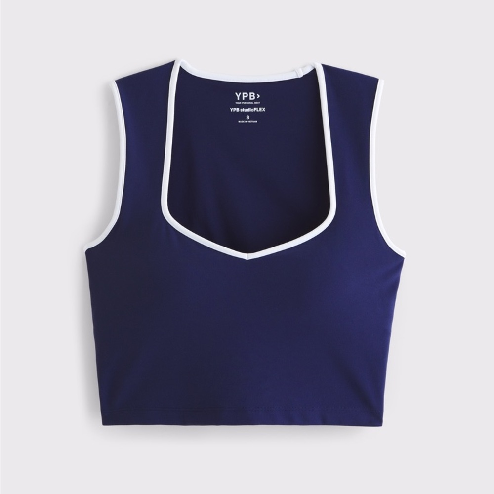 Abercrombie & Fitch Navy Blue YPB studioflex portrait tank sports bra